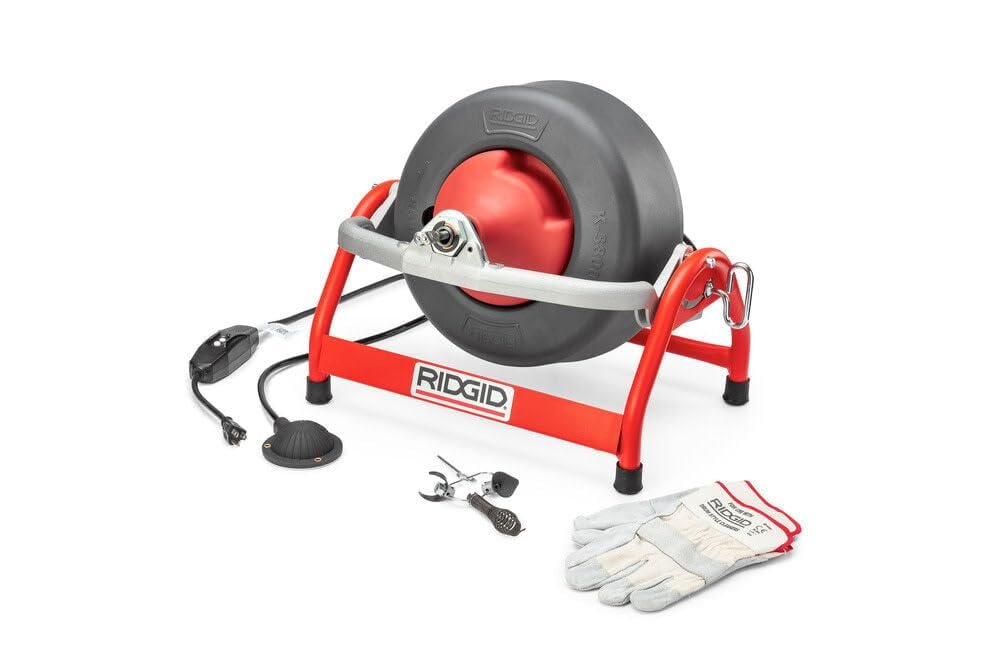 Ridgid 53117 K-3800 W/C-32 Drum Machine for 3/4" to 4" Drain Lines, with C-32 3/8" x 75'. Inner Core Cable & Tool Set, 115V