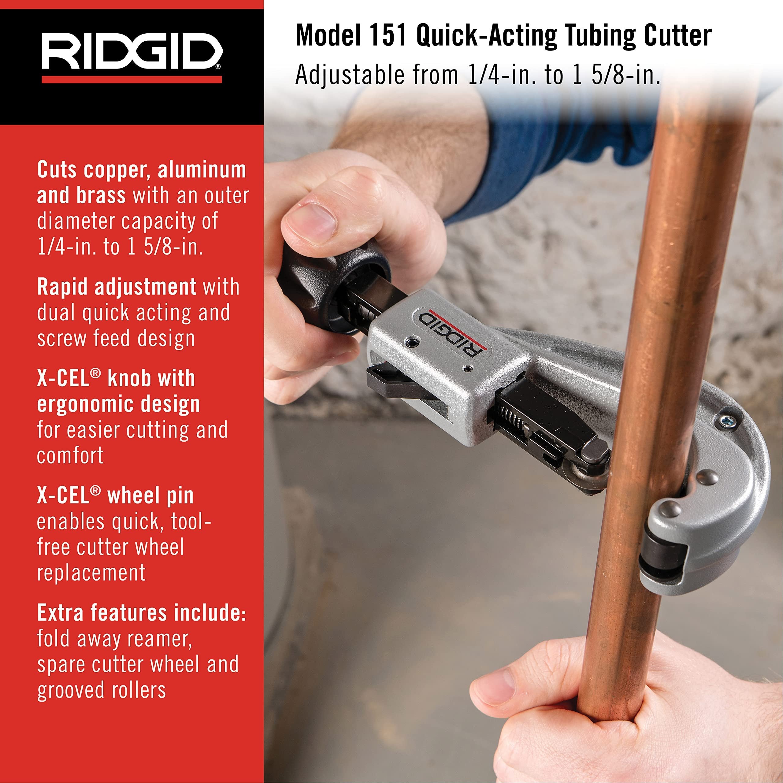 Ridgid Tools 31632 1/4-Inch To 1-5/8-Inch Quick Acting Tubing Cutter
