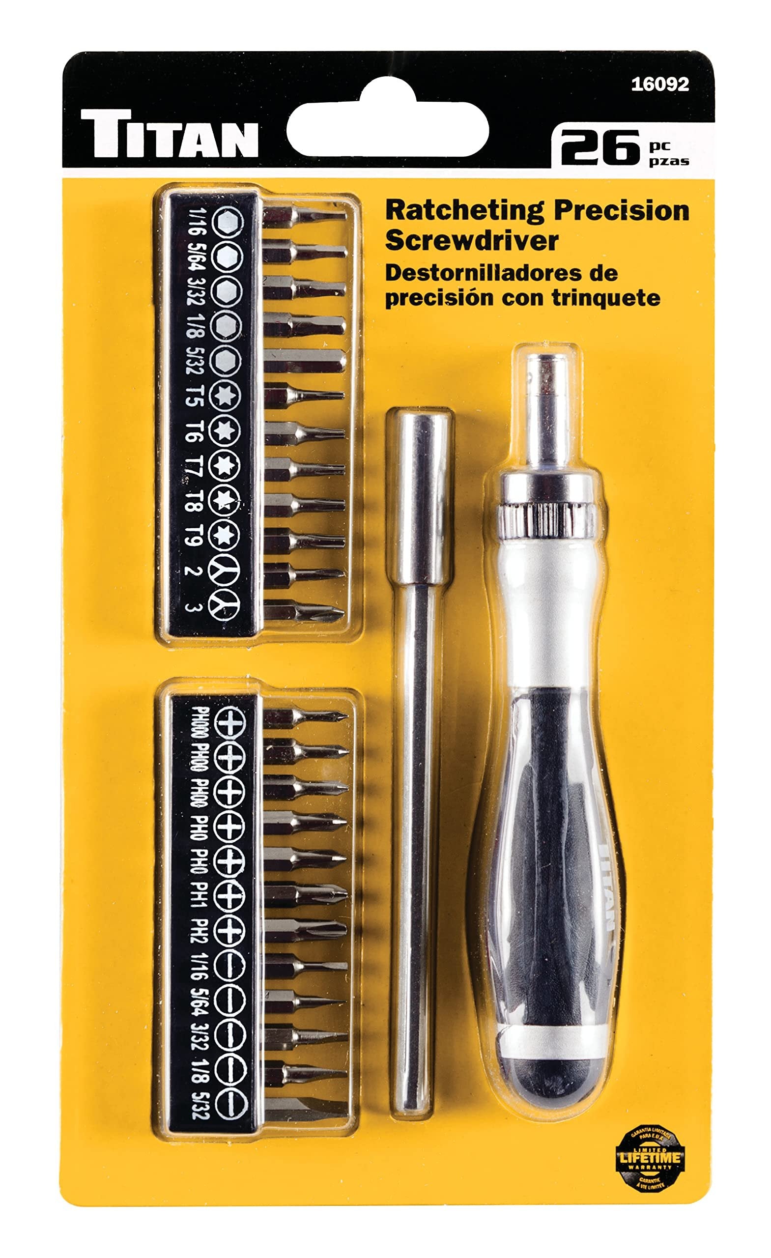 Titan 16092 26-Piece Ratcheting Precision Screwdriver Set