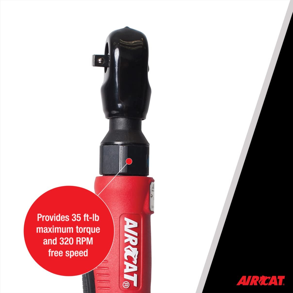 AIRCAT Acr800R 1/4-Inch Red Composite Ratchet with Single Pawl Mechanism
