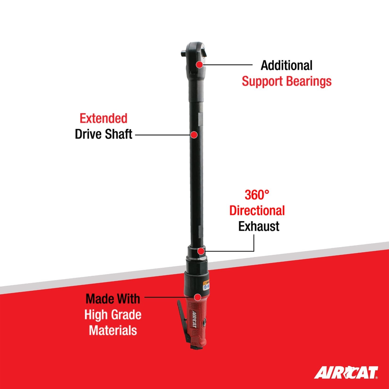 AirCat 808-22: 3/8" 22" Extended Ratchet 65 Ft-Lb 160 RPM