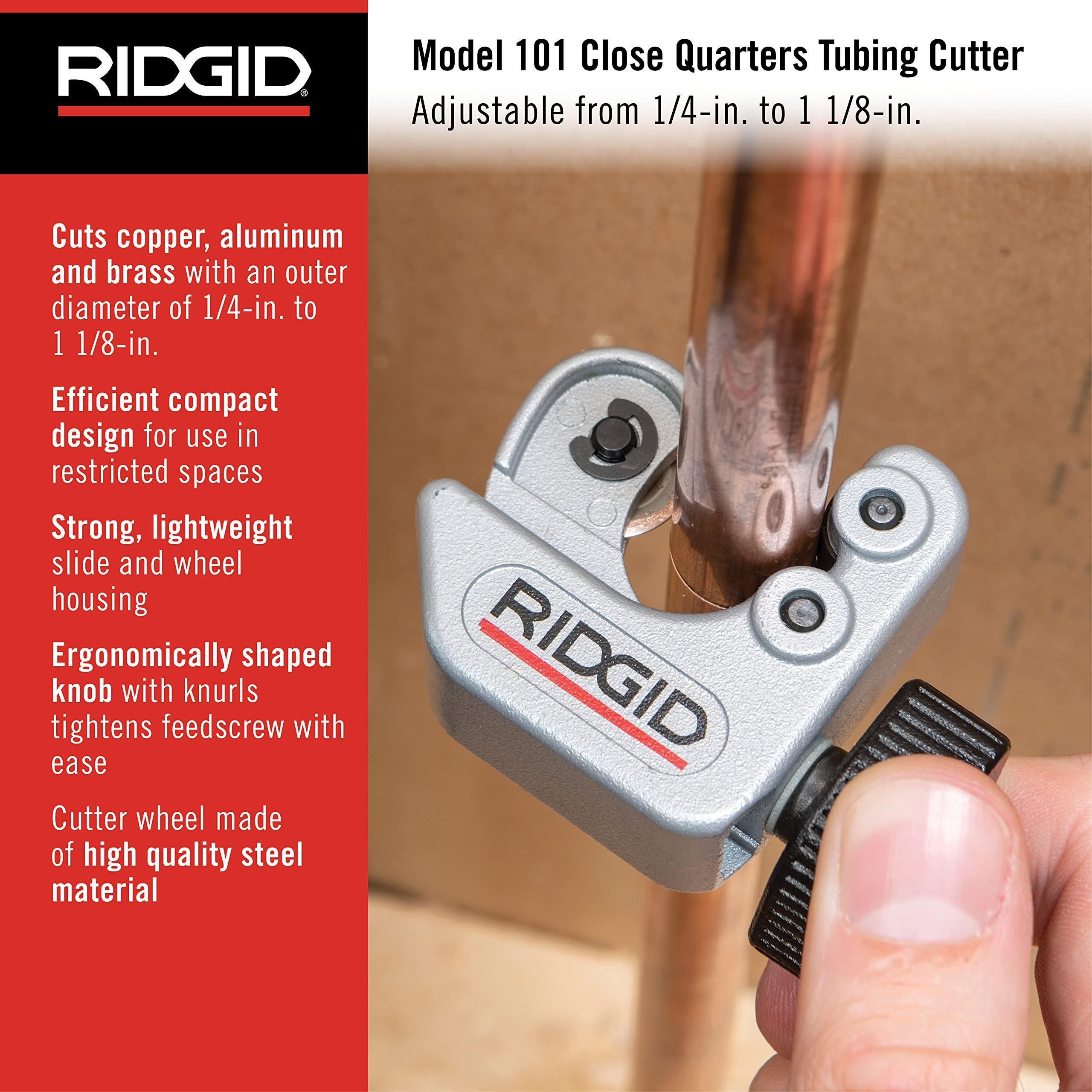 Ridgid Tools 40617 1/4-Inch to 1-1/8-Inch Close Quarters Tubing Cutter