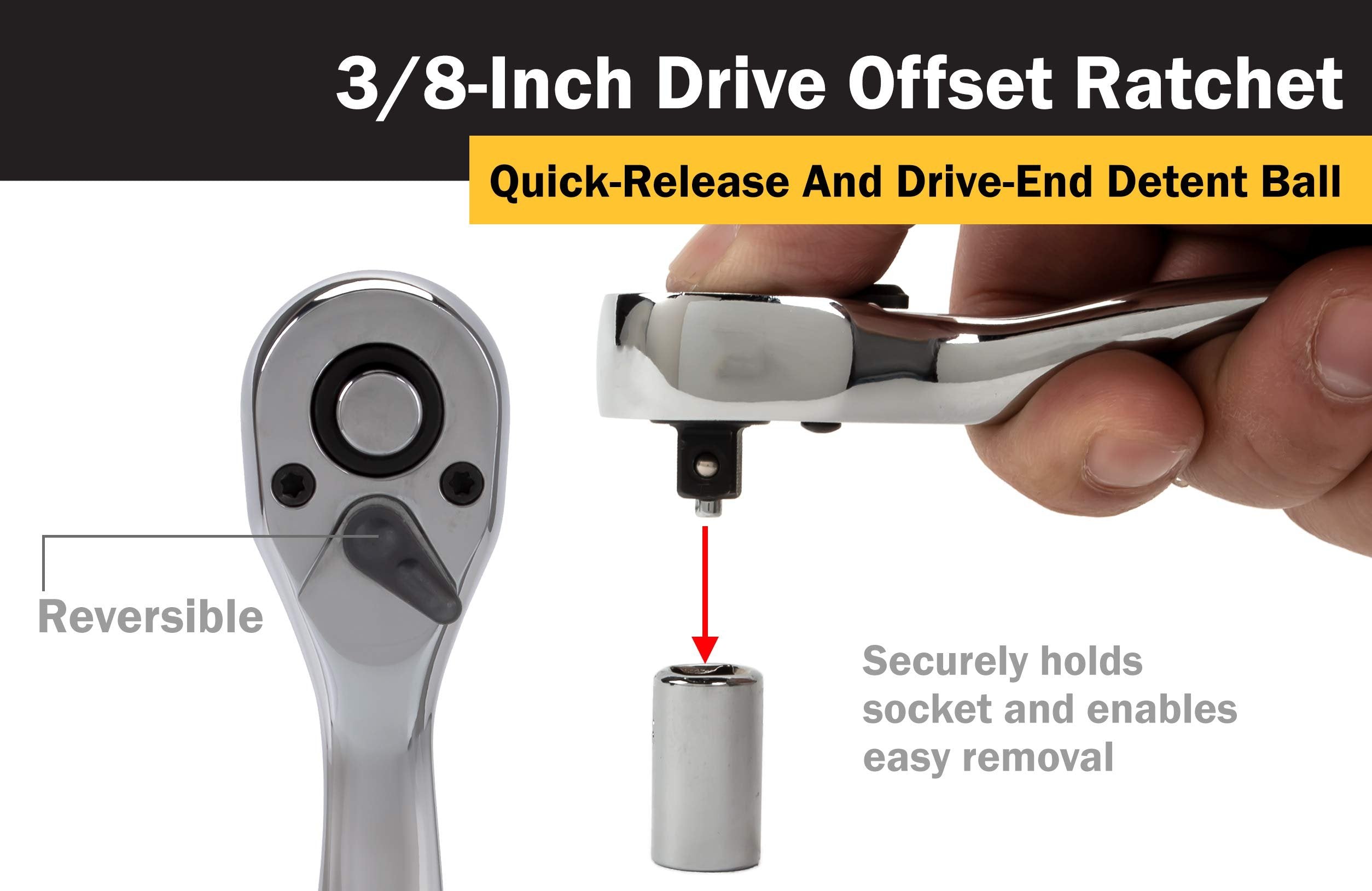 Titan 12043 Trinquete con llave acodada Dr. de 3/8 de pulgada