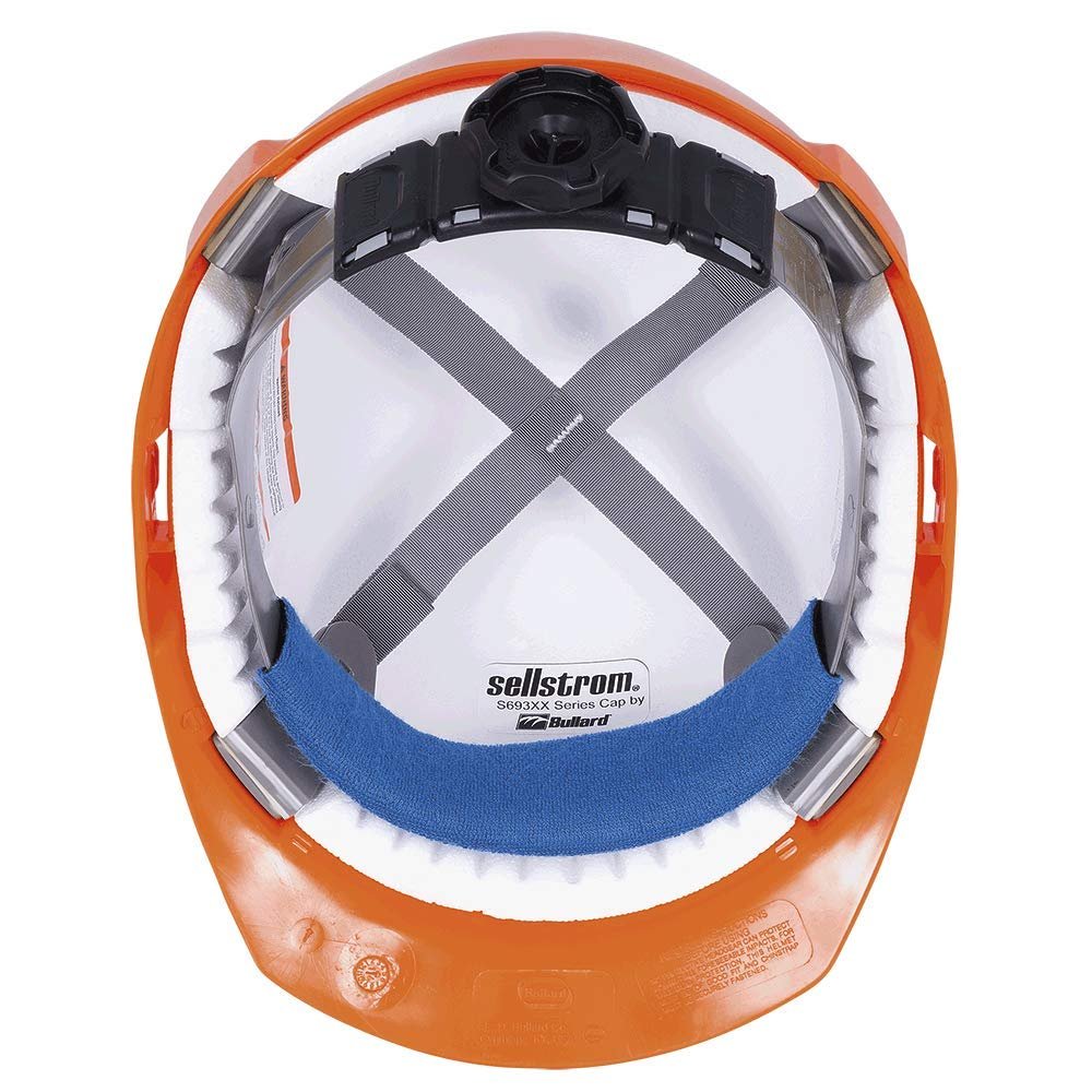 Sellstrom CSA Type 2 Class E Front Brim Hard Hat, 4-Point Suspension With Height Adjustments and Accessory Slots, Orange, S69320
