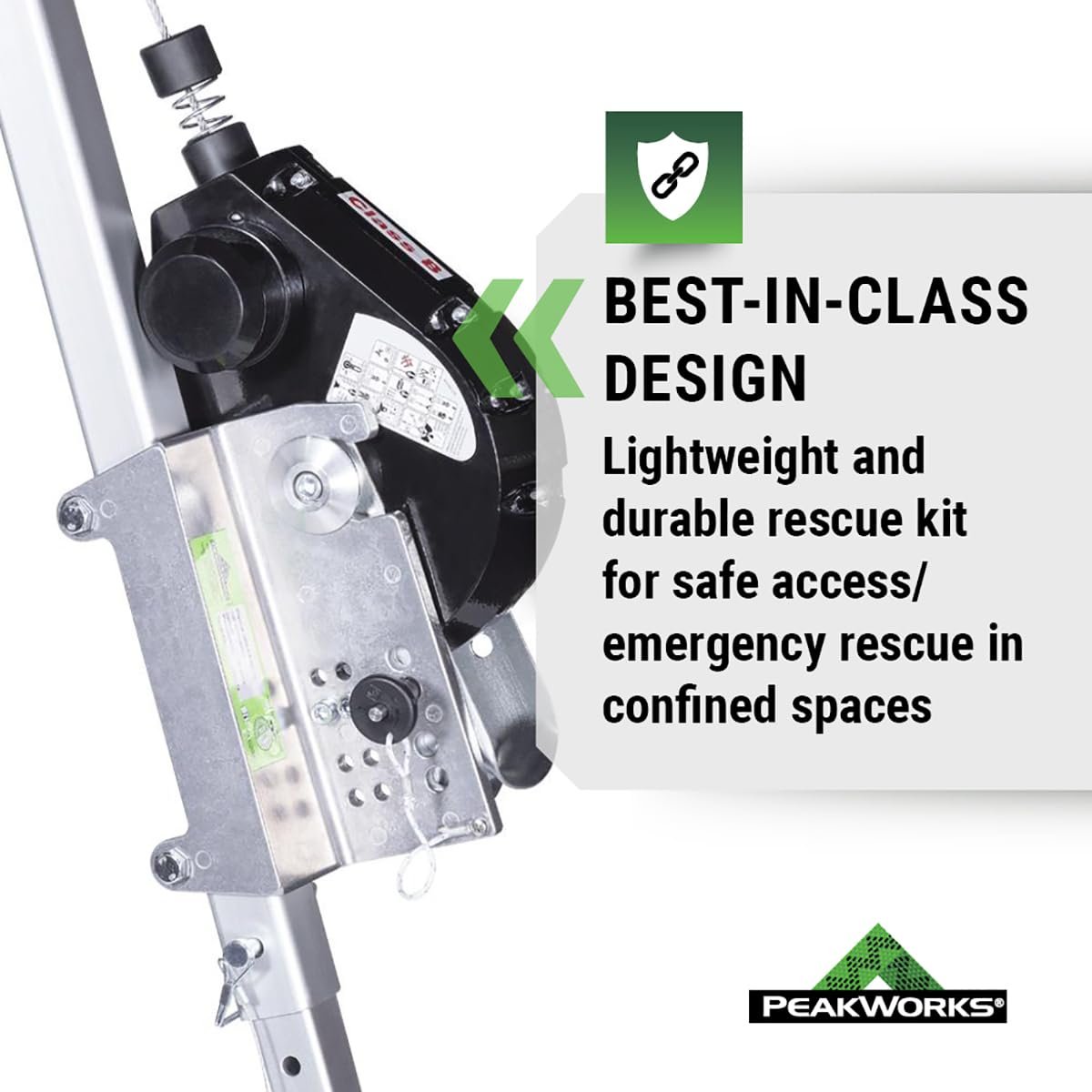 PeakWorks V85025 - Trépied, treuil homme de 65' (20 m) et sac - Kit pour espaces confinés