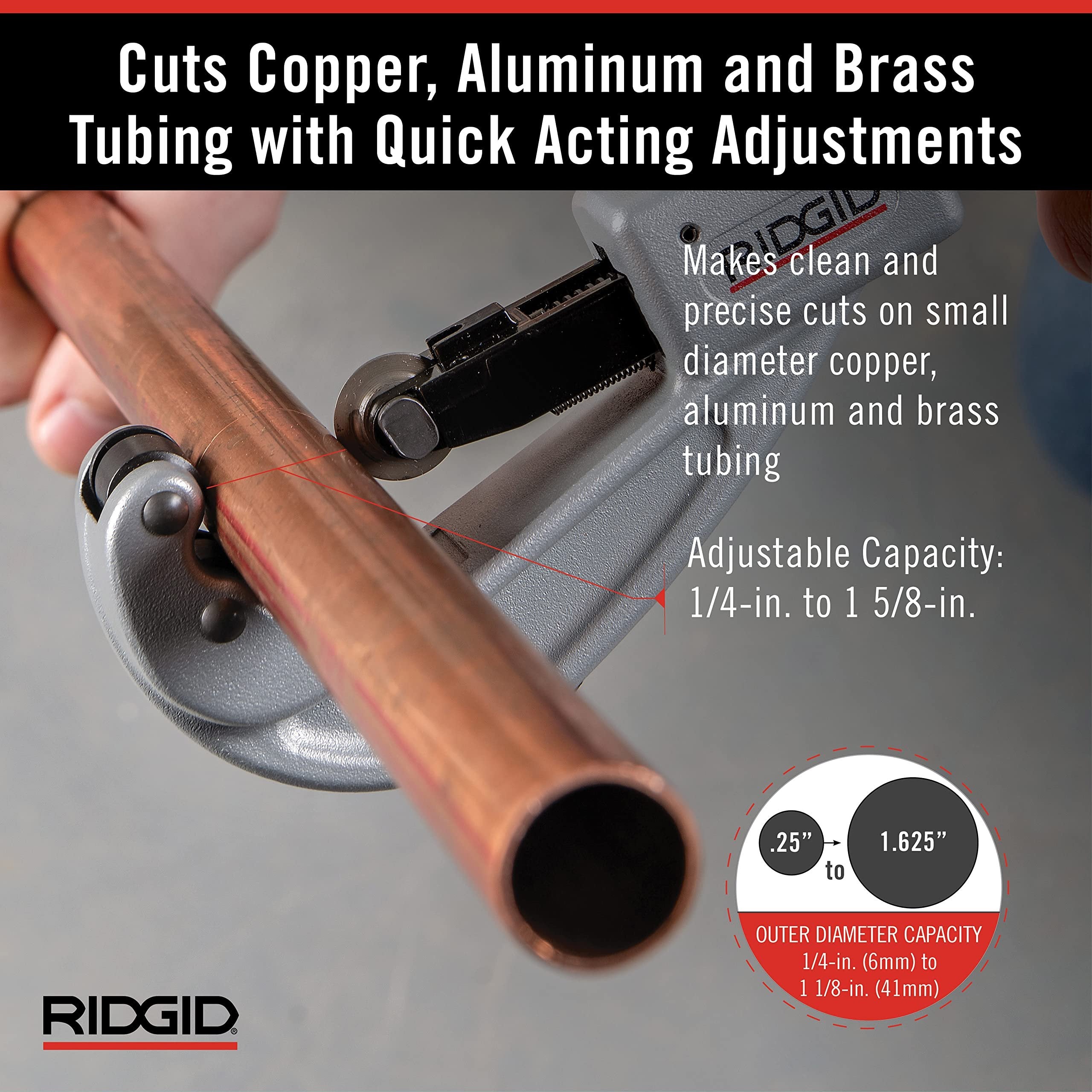 Ridgid Tools 31632 1/4-Inch To 1-5/8-Inch Quick Acting Tubing Cutter