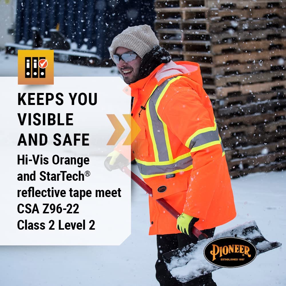 Pioneer Waterproof CSA High-Visibility Winter Safety Parka, 28º C Insulation, Multi-Pockets & Lightweight