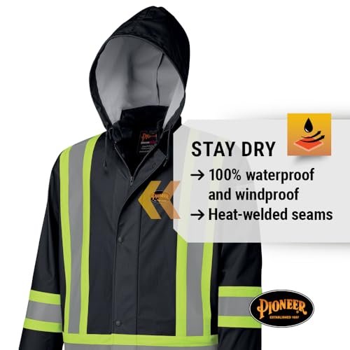Pioneer V3520170 FR Oil & Chemical Resistant Rain Jacket - Hi-Vis Lightweight