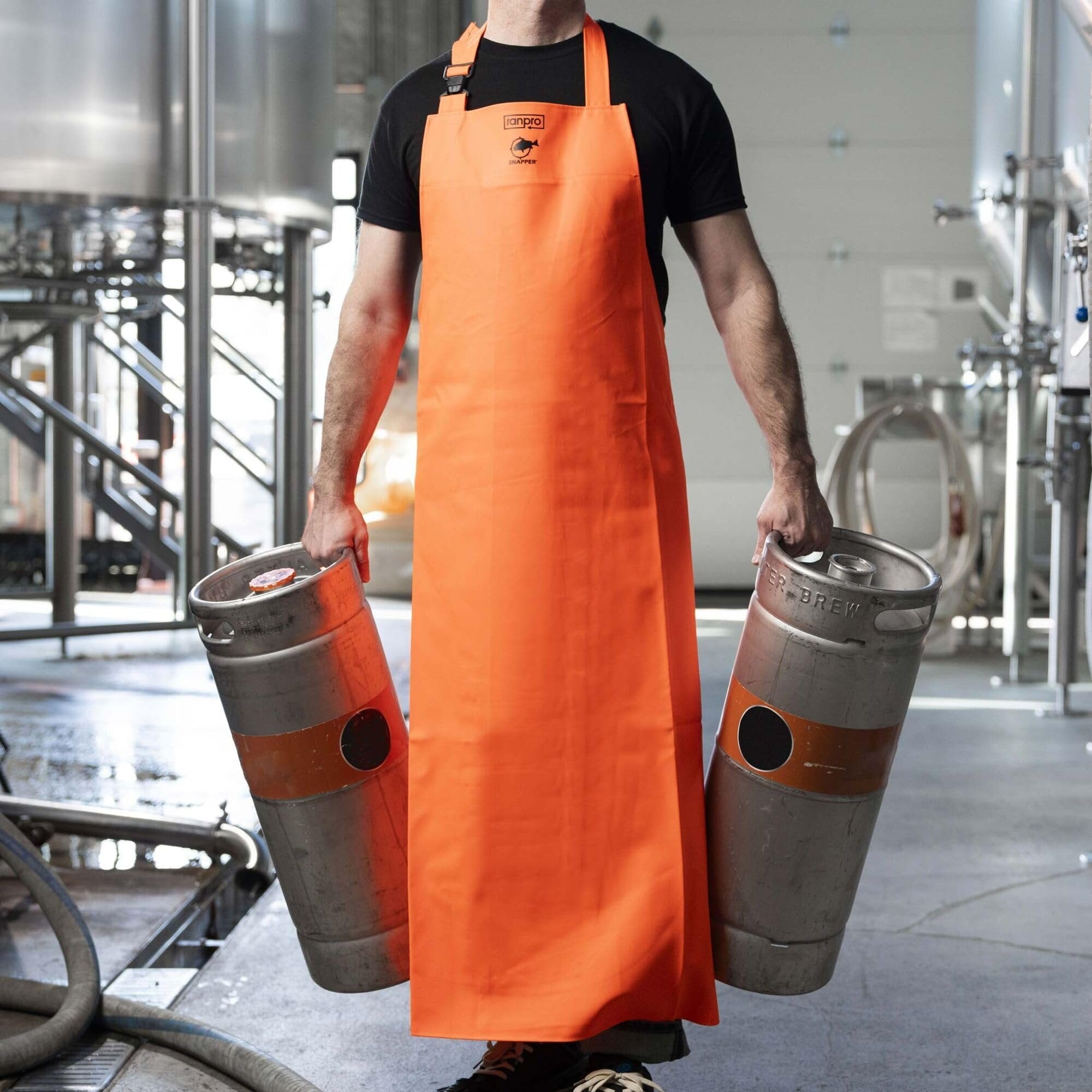 Pioneer V3246420-O/S Tablier FL Snapper®, orange fluorescent résistant à la déchirure et à la déchirure, O/S