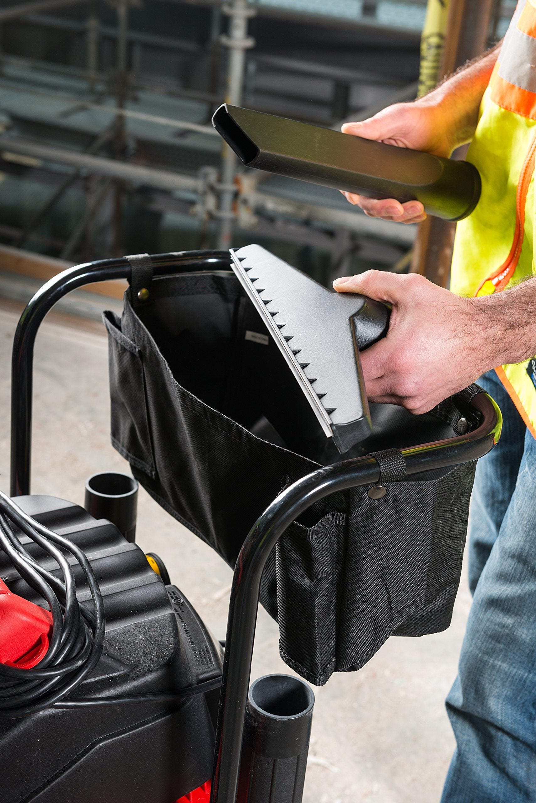 Ridgid 50353 Aspiradora en seco/mojado de acero inoxidable con carro, 16 galones, roja