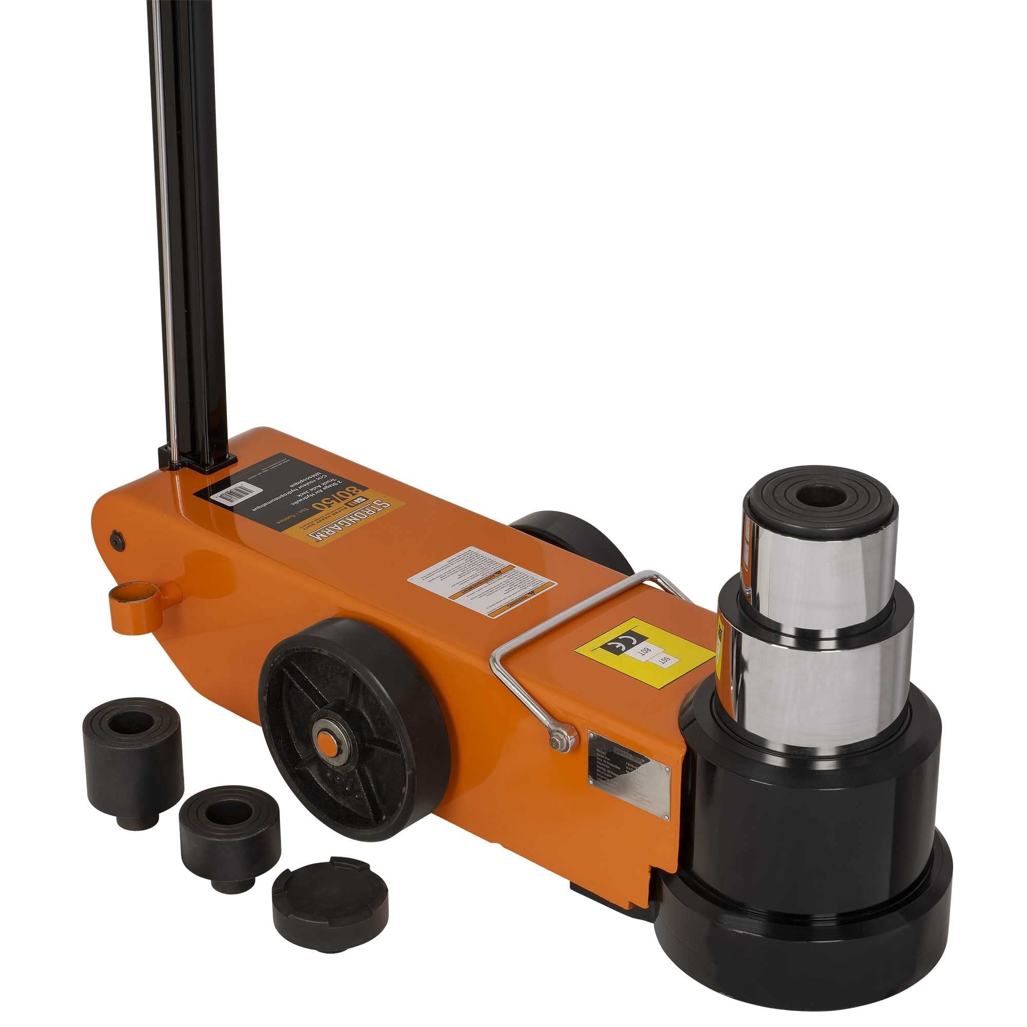 Strongarm Long Handle Super Heavy-Duty 2 Stage Air Hydraulic 80/50 Ton Truck Service Jack - Fleet, Military, Aircraft, 30477