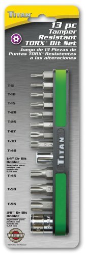 Titan 16113 Jeu d'embouts en étoile inviolables - 13 pièces