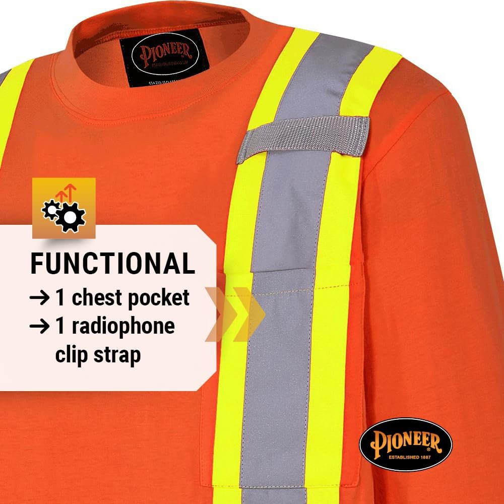 Pioneer 100% Cotton High Visibility Long Sleeve Shirt with Startech Reflective Tape