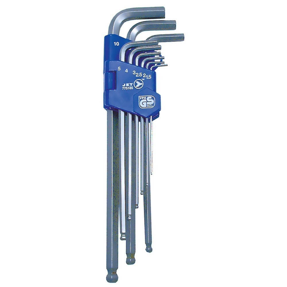 Jet 775185-Juego de llaves hexagonales de punta esférica extralarga métrica de 9 piezas