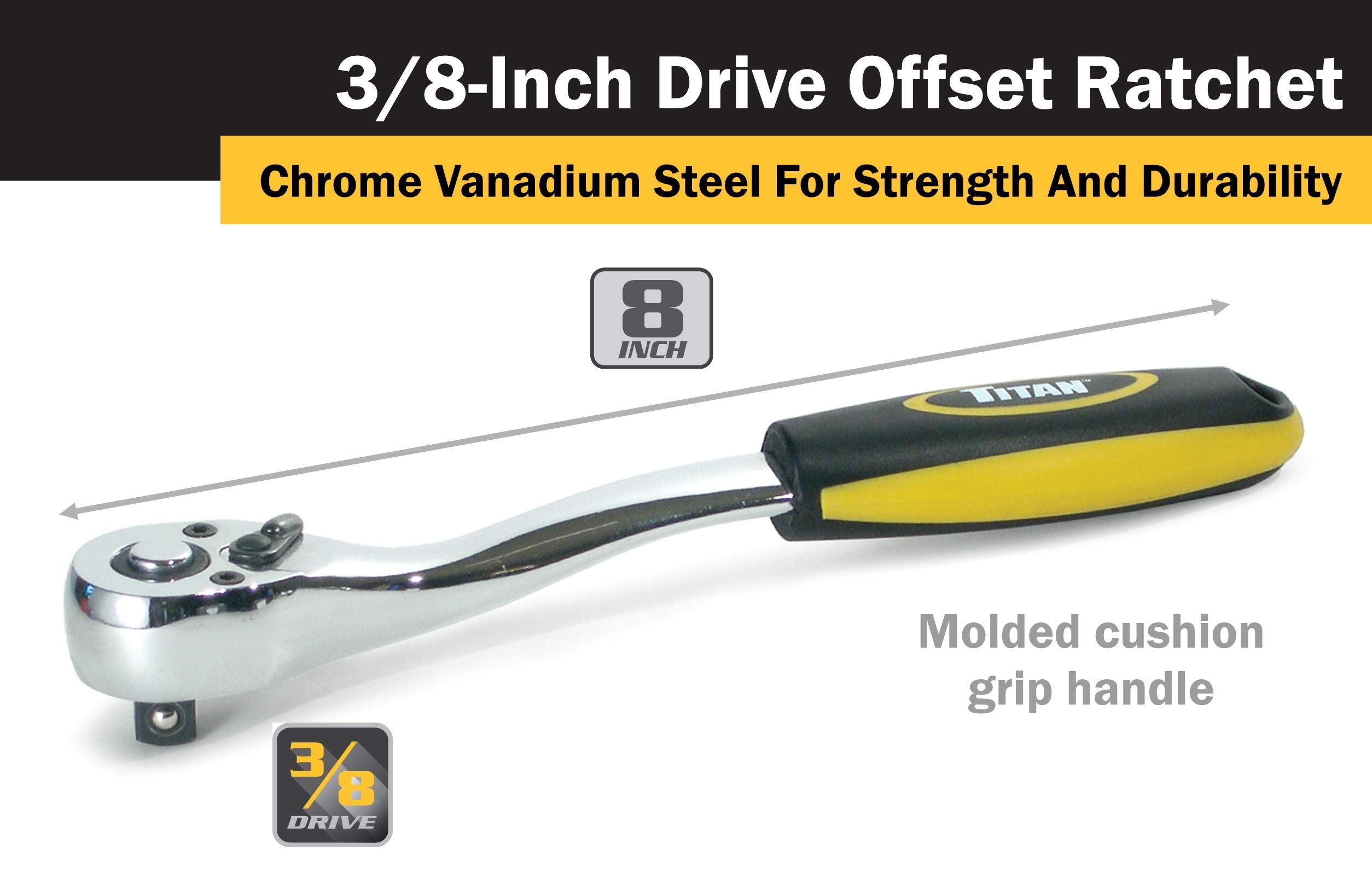 Titan 12043 3/8-Inch Dr. Offset Wrench Ratchet