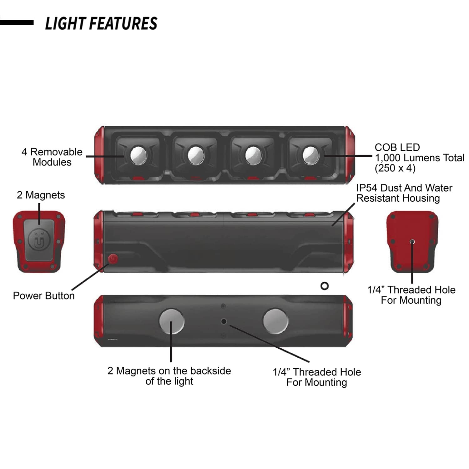 Power Probe - Power Probe Tek Modular Work Light (PPMWL1000)