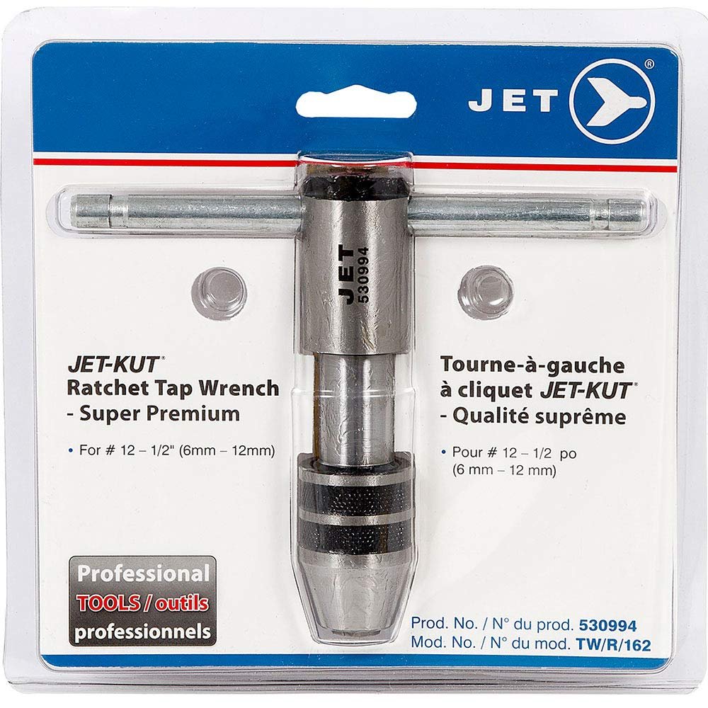 Jet 530994 - Clé à taraud à cliquet Jet-Kut pour tarauds #12-1/2 pouces (6 mm – 12 mm) - Super Premium