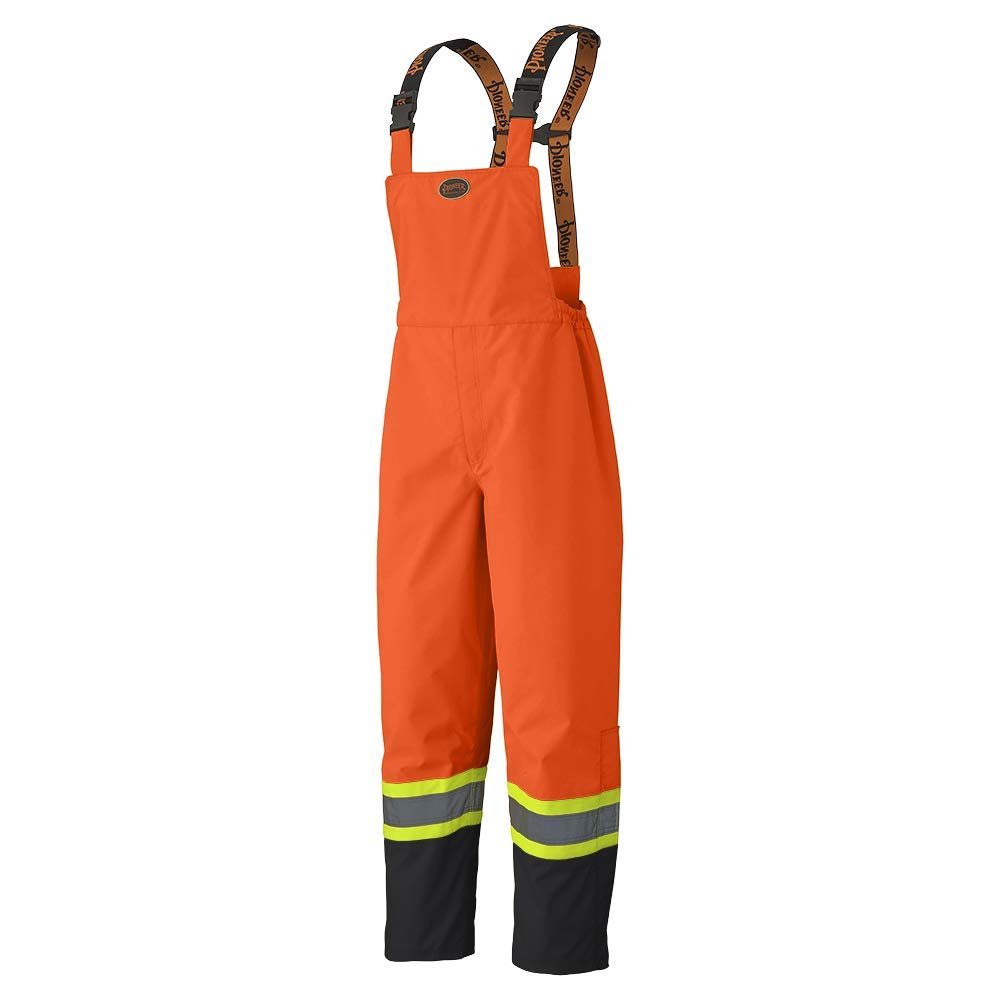 Pioneer V1200450 Heavy-Duty Bib Work Pants - 100% Waterproof, Zippered Inside Pocket, Men