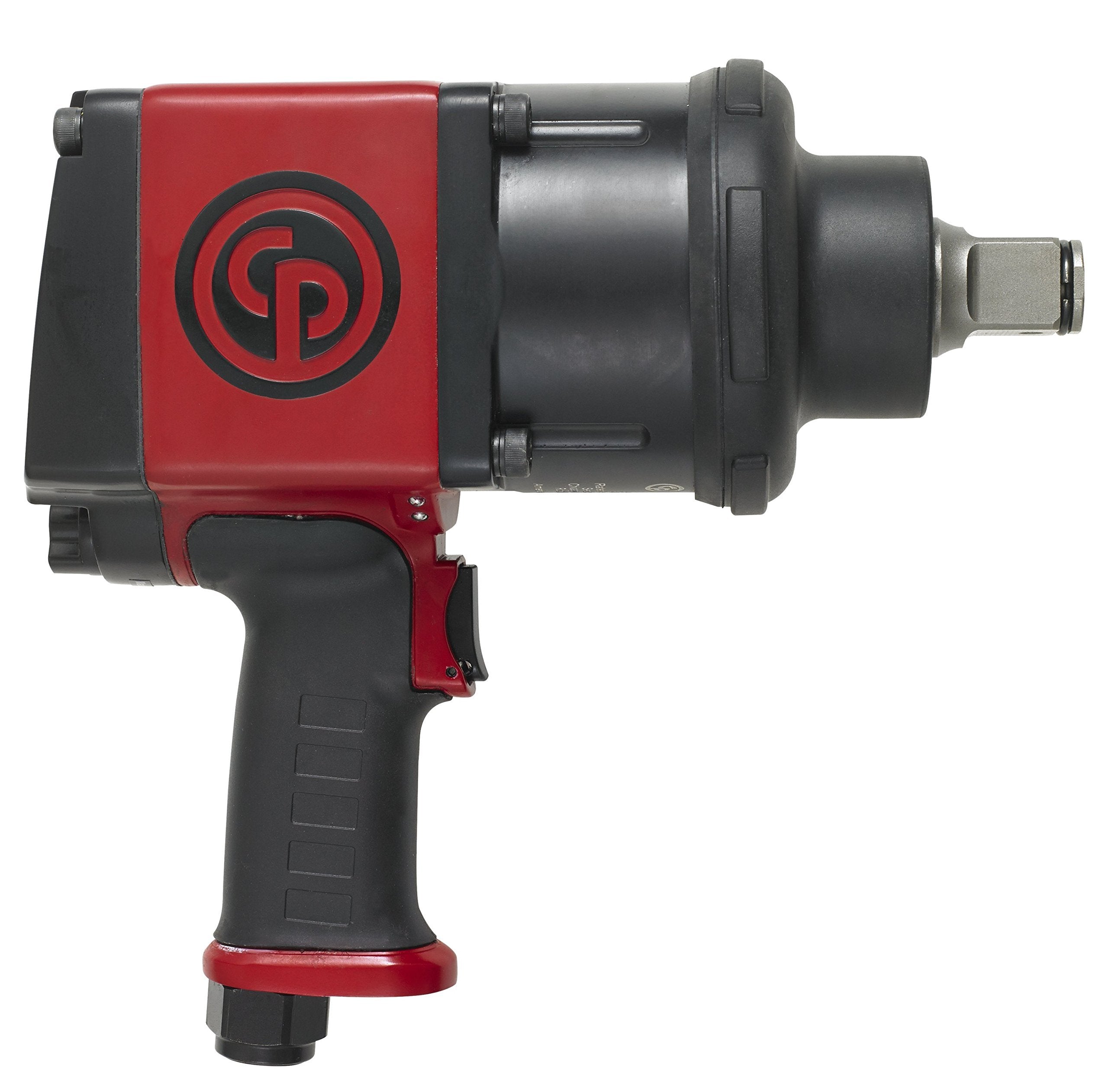 Chicago Pneumatique CP7776-1" Clé à chocs pneumatique, pistolet avec poignée latérale, couple maximum sortie inversée 1770 pi lbf / 2400 Nm, 5000 tr/min, chien à bascule sans goupille