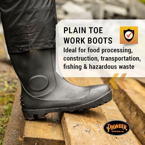 Pioneer Plain Toe, negro, 6 M EE. UU.