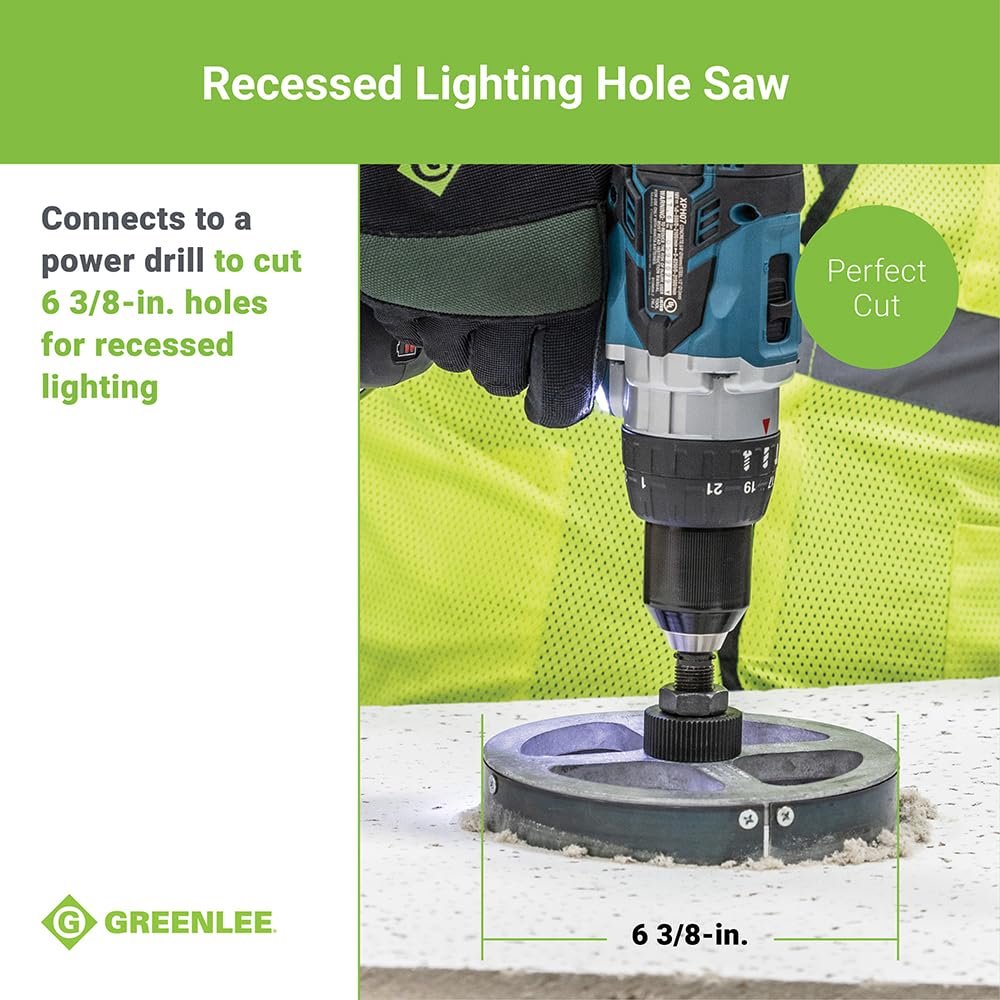 Greenlee 35713 Sierra perforadora empotrada, dentada de acero, 6-3/8 pulgadas