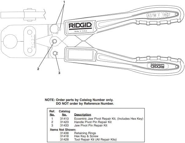 Ridgid 31428 Kit, Eccentric Jaw Pivot Kit