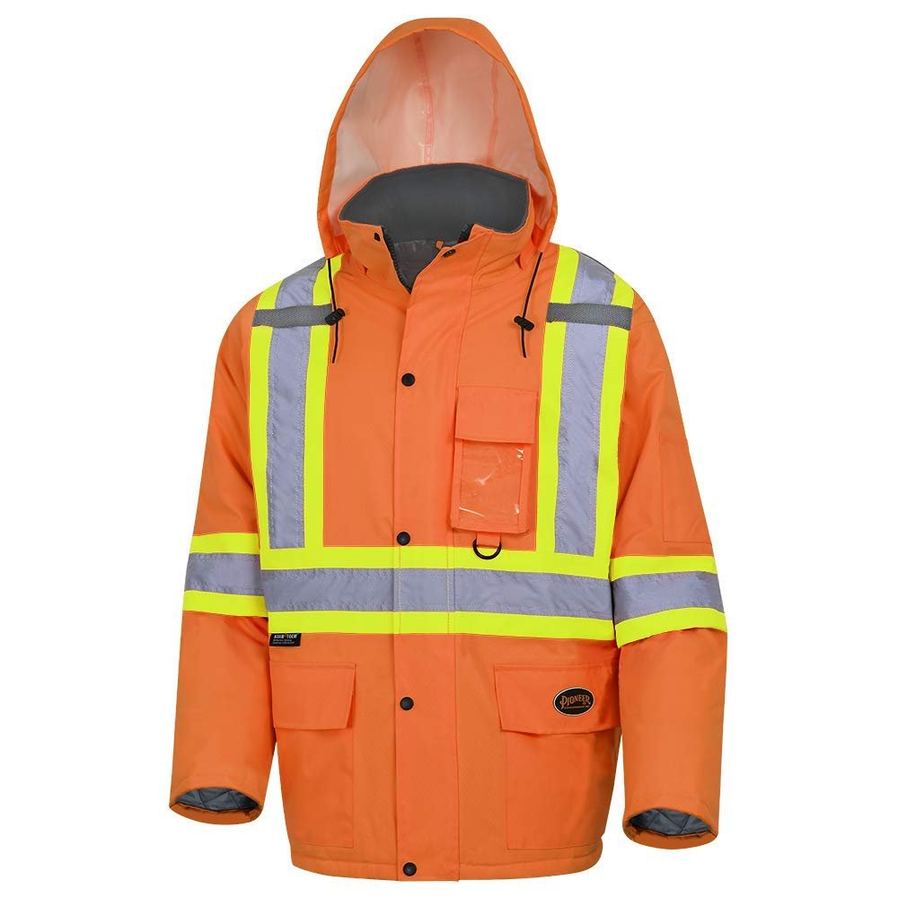 Pioneer Waterproof CSA High-Visibility Winter Safety Parka, 28º C Insulation, Multi-Pockets & Lightweight