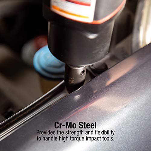 Sunex 2645, juego de vasos de impacto con accionamiento de 1/2 pulgada, 26 piezas, métrico, 10 mm-36 mm, acero de aleación Cr-Mo, diseño de esquina radial, estuche de almacenamiento resistente