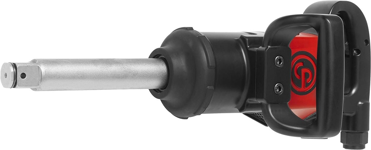 Chicago Tire CP7783-6 - Llave de impacto neumática de 1 pulgada con yunque extendido de 6 pulgadas, mango en D con mango lateral, salida inversa de torque máximo 1770 pies lbf / 2400 Nm, 6200 RPM, perro oscilante sin clavija