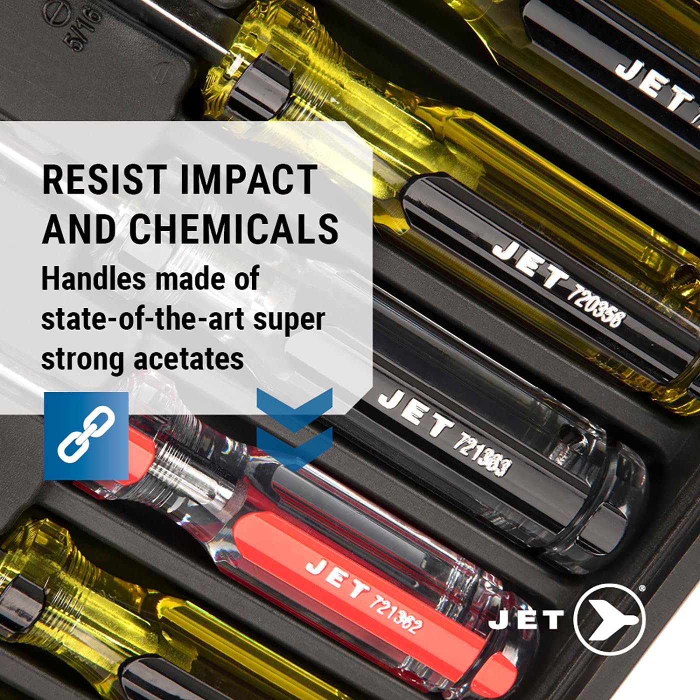 Jet 720507-Juego de destornilladores con mango gigante de 14 piezas