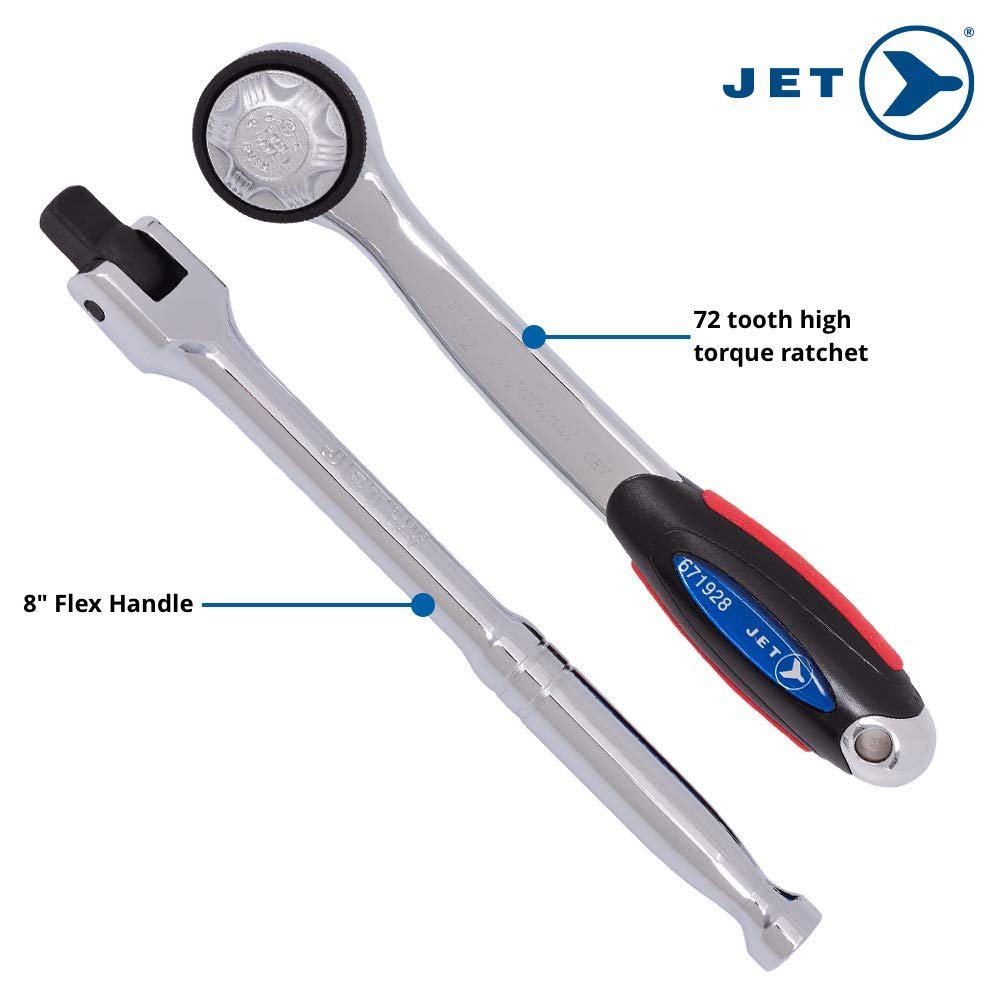 Jet 45-Piece 3/8-inch Drive SAE/Metric, 12 Point, Ratchet Wrench Chrome Socket Set, 600242