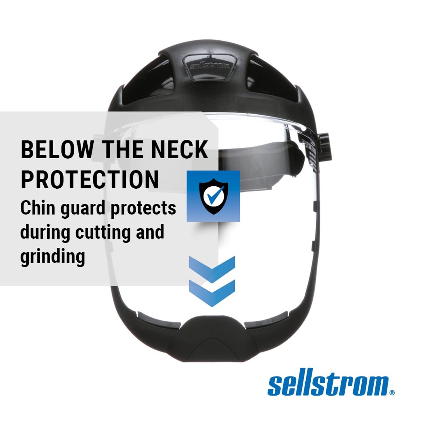 Sellstrom S32210 Clear Anti-Fog Polycarbonate Faceshield with Extended Chin and Side Guard, Universal