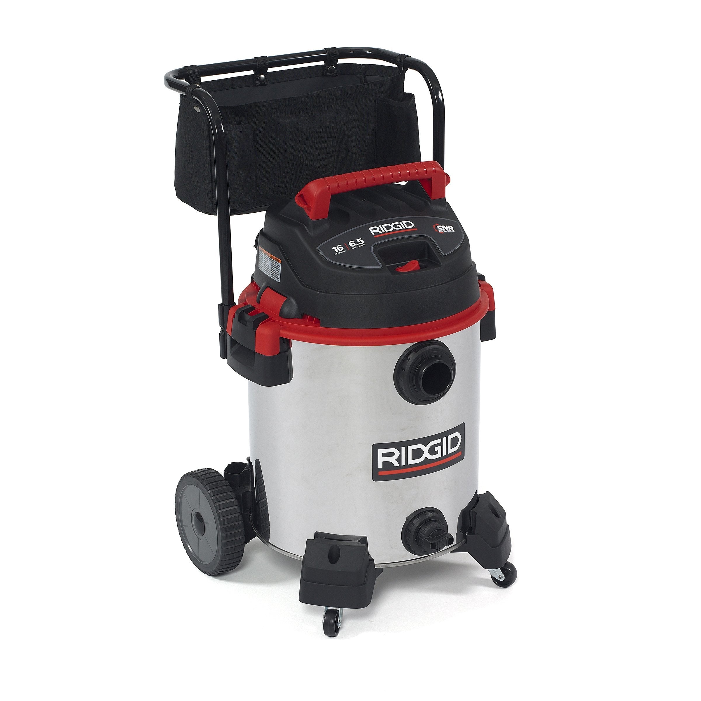 Ridgid 50353 Stainless Steel Wet/Dry Vacuum with Cart, 16 Gallon, Red