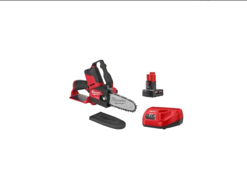 Kit de tronçonneuse d'élagage à hachette sans fil Milwaukee M12 FUEL 12 V Li-Ion sans balais de 6 pouces avec batterie de 4,0 Ah