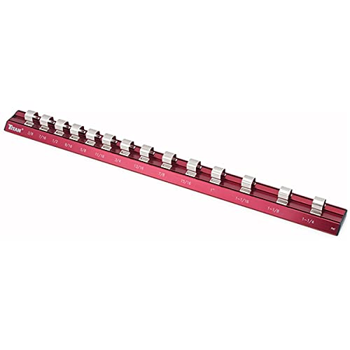 Titan Tools TIT32097 32097 Riel magnético de aluminio Dr. SAE de 1/2 pulgada