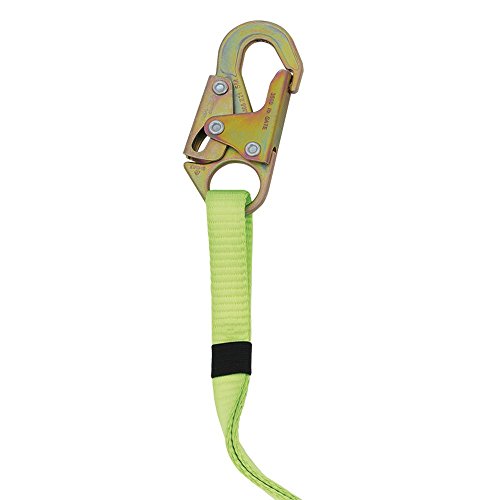 PeakWorks Adjustable 6' (1.8 m) Shock Pack - Snap Hooks - Single Leg - E4 Shock Absorbing Fall Arrest Lanyard Connector, 1" Webbing, V8104106A - Fall Protection - Proindustrialequipment