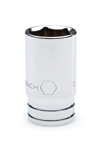 GearWrench 80367S Dado SAE de longitud media de 6 puntos con cuadro de 3/8 de pulgada, 1/2 pulgada