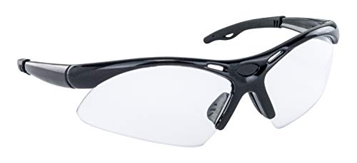 SAS Safety 540-0200 Diamondback Eyewear con bolsa de plástico, lente transparente/marco negro