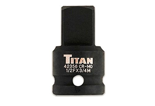 Titan 42356 Adaptador de vaso de impacto de 1/2 pulg. F a 3/4 pulg. M