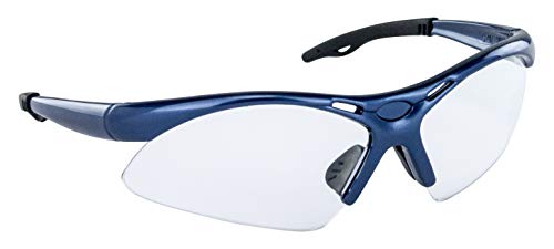 SAS Safety 540-0300 Diamondback Eyewear with Polybag, Clear Lens/Blue Frame