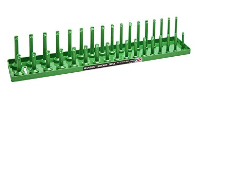 Hansen Global 1204 1/2" Drive Metric Regular & Deep Socket Holder, Green