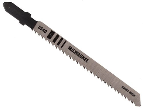 Milwaukee 48-42-5540 4-Inch High Carbon Steel Jig Saw Blades, 10 Teeth per Inch, 5 Pack