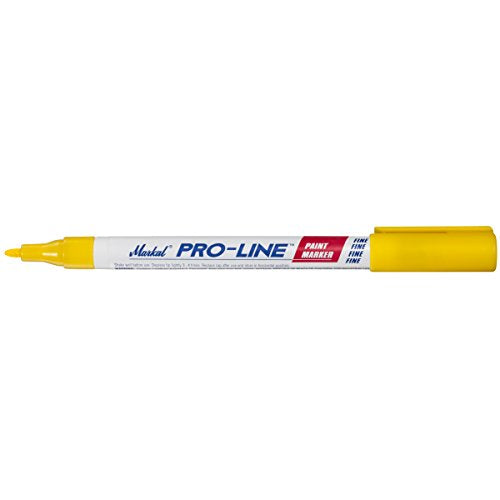 Markal Pro-Line Fine Tip Liquid Paint Marker with 1/16" Bullet Tip, Yellow (Pack of 12)