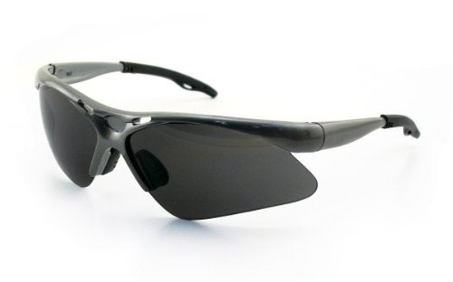 SAS Safety 540-0101 Diamondback Eyewear with Polybag, Shade Lens/Silver Frame
