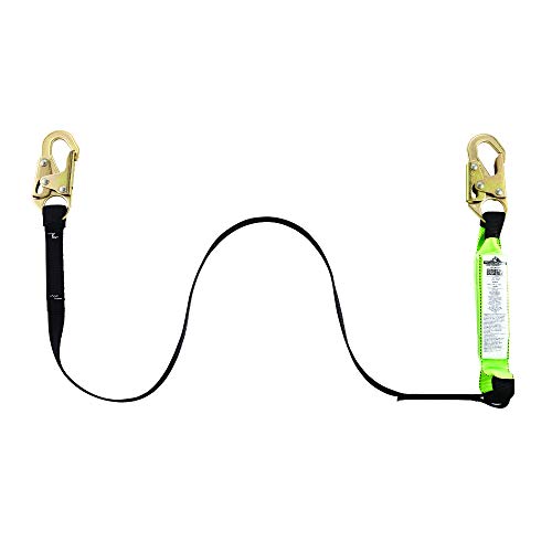 PeakWorks CSA 6' (1.8 m) Shock Pack - Snap Hooks - Single Leg - E6 Shock Absorbing Fall Arrest Lanyard Connector, 1" Webbing, V8104306 - Fall Protection - Proindustrialequipment