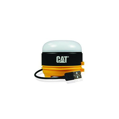 CAT CT6525 Micro lampe de travail utilitaire rechargeable, 200 lm, avec base magnétique, noir/jaune