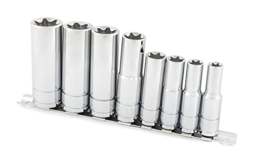 Titan 68302 8-Piece 3/8-Inch and 1/2-Inch Drive External Star Deep Socket Set