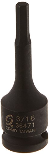 Sunex 36471 3/8-Inch Drive 3/16-Inch Hex Impact Socket