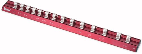 Titan 38097 3/8-Inch Dr. SAE Magnetic Alum Socket Rail