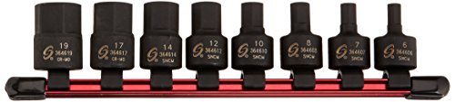 Sunex 3645 3/8" Drive Metric Stubby Impact Hex Driver Set, 8-Piece